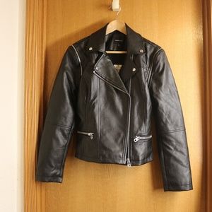 FAUX LEATHER Biker Jacket M Members Only